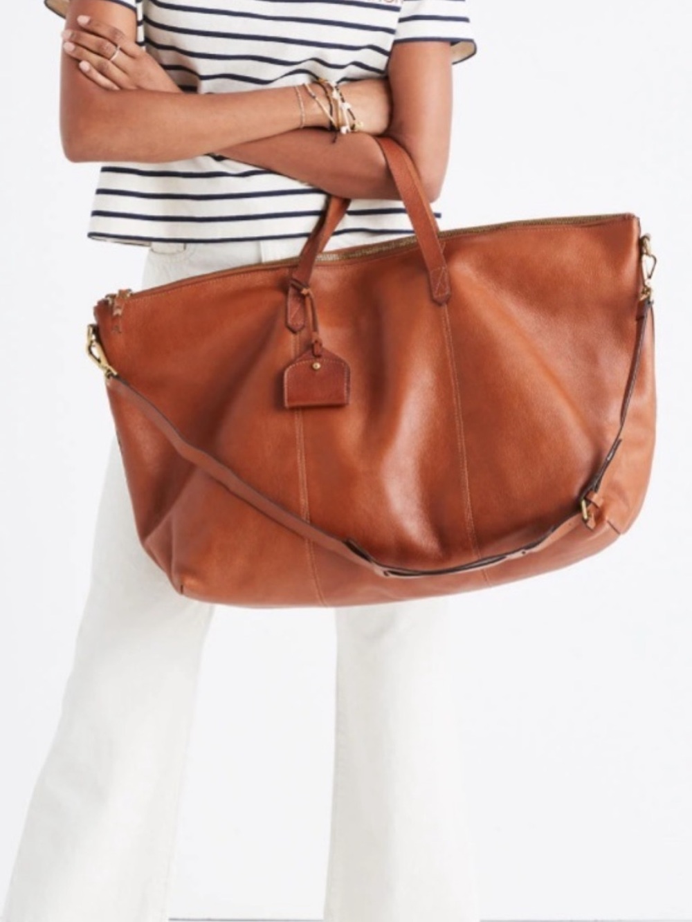 Madewell Large Leather Tote in Cognac - Picture 2 of 11